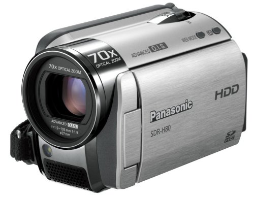 パナソニック SD/HDDビデオカメラ シルバー SDR-H80-S(中古品)