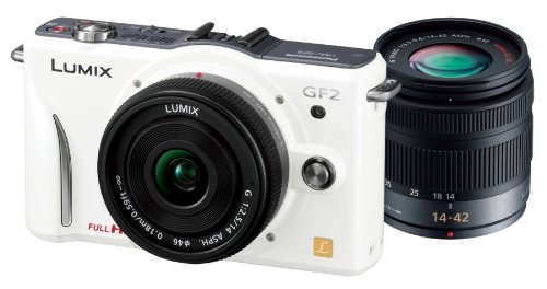 (中古品)パナソニック ミラーレス一眼カメラ GF2 ダブルレンズキット(14mm/F2.5パンケーキレンズ、14-42mm/F3.5-5.6標準ズームレンズ付属) フルハイビジ/パナソニック(Pan