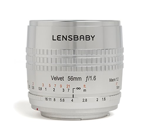 Lensbaby ソフトレンズ Velvet 56SE 56mm F1.6 ニコンFマウント シルバー (中古品)