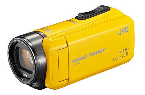 JVC ビデオカメラ Everio R 防水5m 防塵仕様 耐低温 耐衝撃 内蔵メモリー32GB イエロ (中古品)