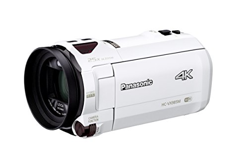パナソニック 4K ビデオカメラ VX985M 64GB あとから補正 ホワイト HC-VX98(中古品)
