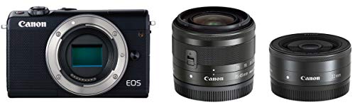 Canon ミラーレス一眼カメラ EOS M100 ダブルレンズキット ブラック EOSM10(中古品)
