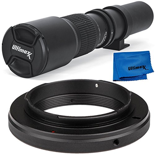 (中古品)Ultimaxx 500mm f/8 マルチコート望遠レンズキット Nikon D7200 D7100 D7000 D5500 D5300 D5200 D5100 D5000 D3300 D