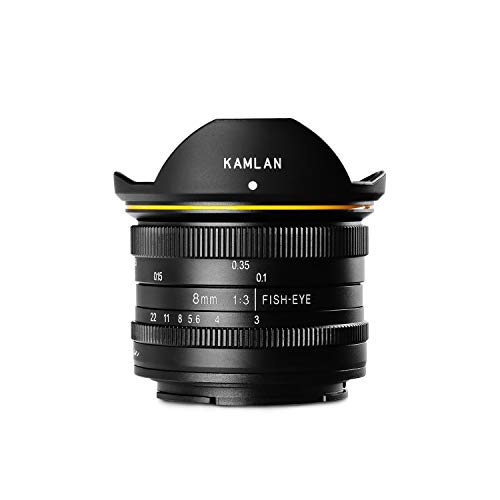 【国内正規品】 KAMLAN 交換レンズ 単焦点魚眼レンズ 8mm F3.0 キヤノン M (中古品)