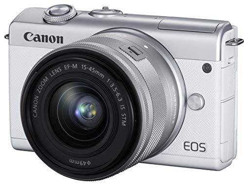 Canon ミラーレス一眼カメラ EOS M200 標準ズームキット ホワイト EOSM200W(中古品)