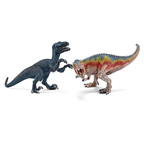 シュライヒ 恐竜 ティラノサウルス・レックスとベロキラプトル (小) フィギュア 42216(中古:未使用・未開封)