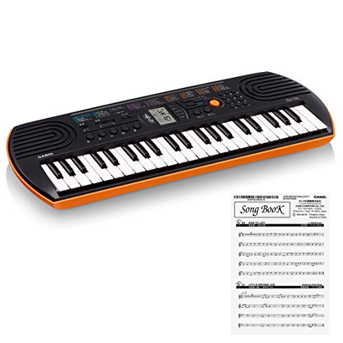 CASIO 44ミニ鍵盤 電子キーボード SA-76 ブラック & オレンジ(中古品)