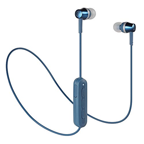 (中古品)audio-technica Sound Reality ワイヤレスイヤホン Bluetooth リモコン/マイク付 ブルー ATH-CKR300BT BL/Audio Technica(オ