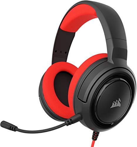 Corsair ゲーミングヘッドセット HS35 STEREO Stereo Gaming Headset -Red- PC P(中古品)
