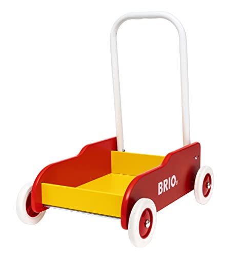 BRIO (ブリオ) 手押し車 レッド 対象年齢 9か月~(カタカタ ワゴントイ 木製 おもちゃ (中古:未使用・未開封)
