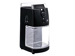 (中古品)メリタ Melitta コーヒー グラインダー コーヒーミル 電動 フラットディスク式 杯数目盛り付き ホッパー 100g、 定格時間 90秒間 パーフェクトタッチII CG-5B ブラック