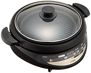 (中古品)タイガー グリル鍋 3.7L プレート 2枚 タイプ 深鍋 焼肉 プレート 蒸し台 蓋 付き ブラウン CQG-B200-T/タイガー魔法瓶(TIGER)/CQG-B200-T/タイガー魔法