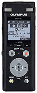 OLYMPUS ICレコーダー VoiceTrek DM-750 DM-750 BLK 内蔵メモリー4GB MicroSD (議事録、会議録(中古品)
