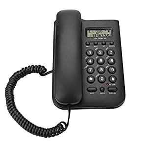 電話機 Bewinner デスクトップ/壁掛け電話機 取り付け簡単 発信者番号表示 FSK/DTMFデュアルシステム 固定電話 有線電話 ウ(中古品)
