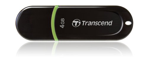 Transcend USBメモリ 4GB USB 2.0 キャップ式 ブラック TS4GJF300(中古品)