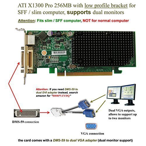 ATI Radeon X1300 256MB PCI-Express ビデオカード DMS-59アダプター付き(中古品)