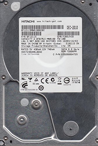 (中古品)hds723020bla642、PN 0?F12115、MLC mnr180、Hitachi 2tb SATA 3.5ハードドライブ/Hitachi/HDS723020BLA642/日立(H
