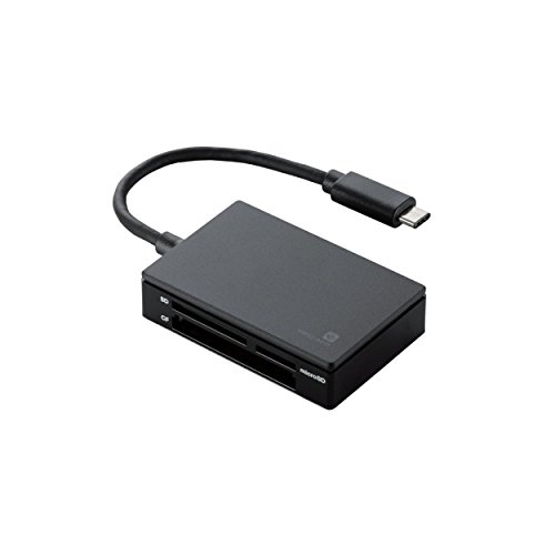 エレコム カードリーダー USB type-C USB3.1 Gen1 9倍速転送 ケーブル一体 (中古品)